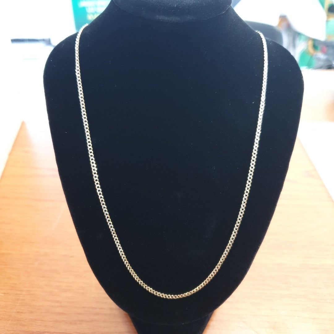 CADENAS BARBADA DIAMANTADA ORO 14K 55 CM 5.7 GR (NUEVO)