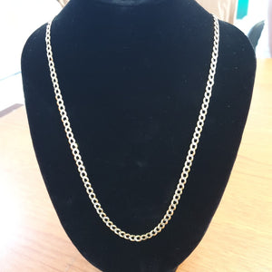 CADENAS BARBADA DIAMANTADA ORO 14K 60 CM 9.5 GR (NUEVO)