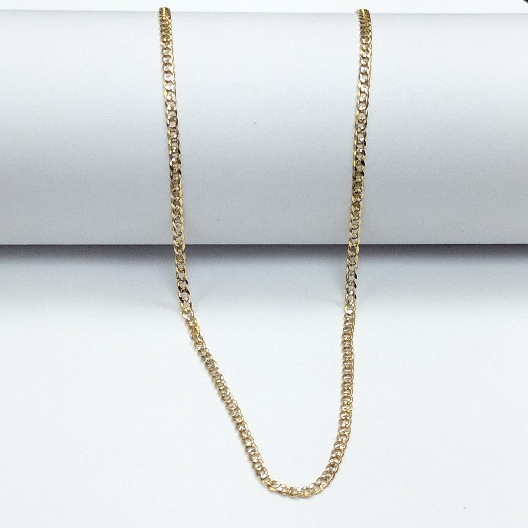 CADENAS BARBADA DIAMANTADA ORO 14K 60 CM 6.2 GR (NUEVO)