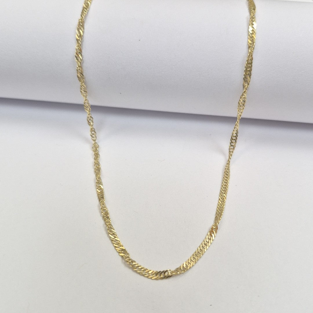 CADENAS TEJIDO MEDIO TZL ORO 14K 55 CM 5 GR (NUEVO)