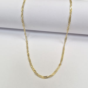 CADENAS TEJIDO MEDIO TZL ORO 14K 55 CM 5 GR (NUEVO)