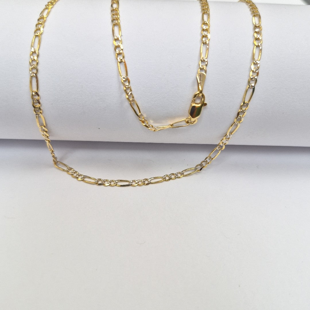 CADENAS TEJIDO 3X1 DIAMANTADA ORO 14K 55 CM 4.5 GR (NUEVO)