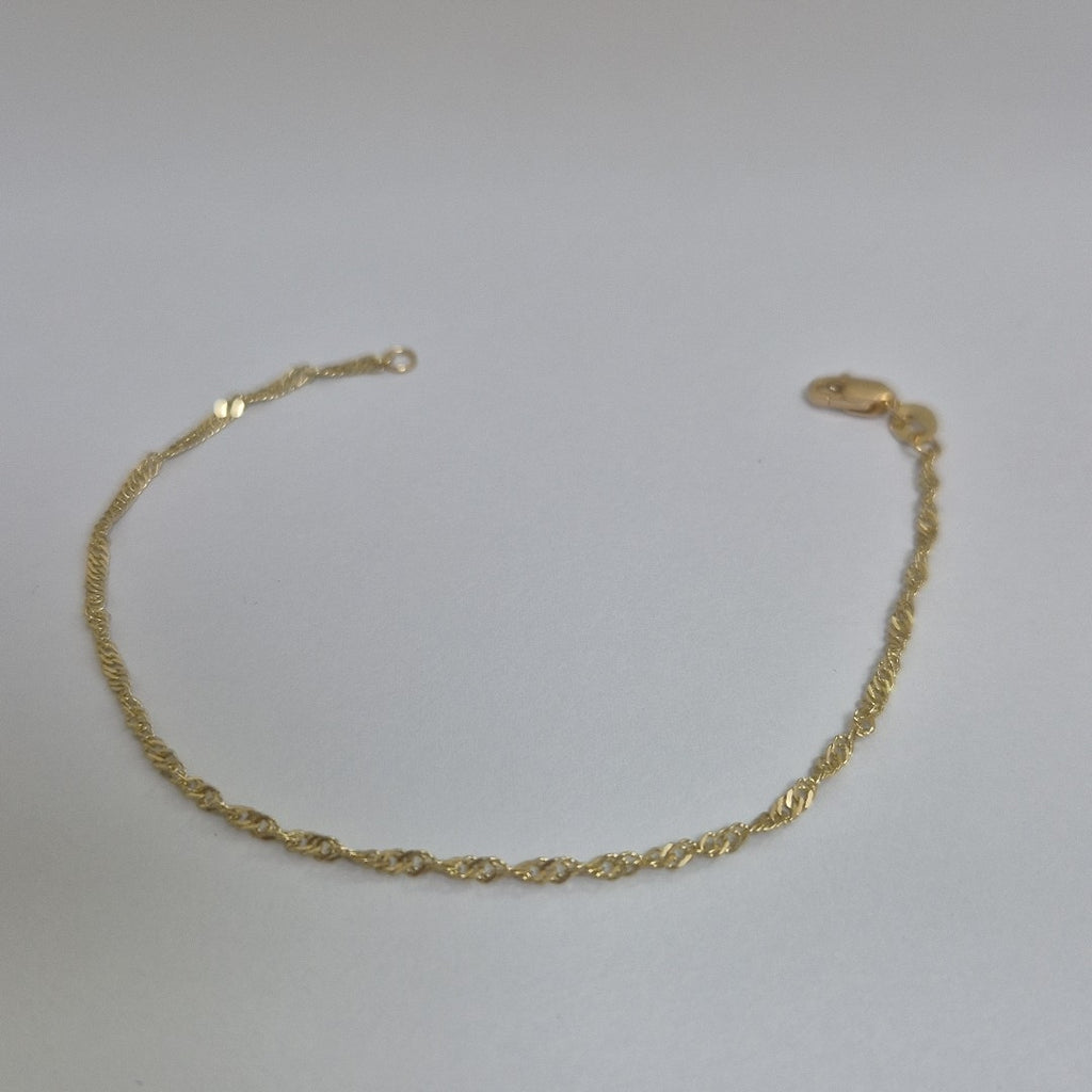 PULSERAS TEJIDO MEDIO TZL ORO 14K 18 CM 1.3 GR (NUEVO)