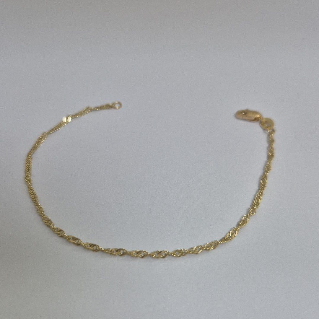 PULSERAS TEJIDO MEDIO TZL ORO 14K 18 CM 1.3 GR (NUEVO)