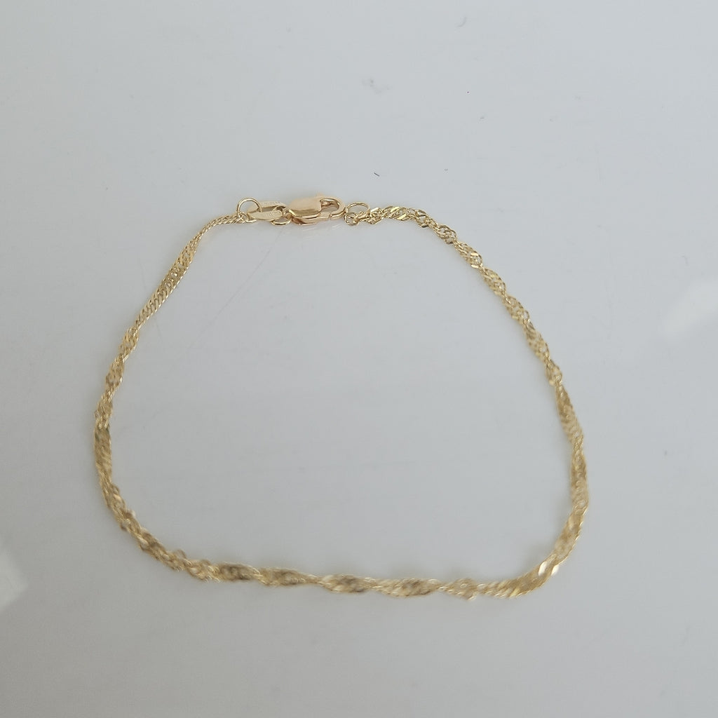 PULSERAS TEJIDO MEDIO TZL ORO 14K 18 CM 1.3 GR (NUEVO)