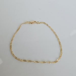 PULSERAS TEJIDO MEDIO TZL ORO 14K 18 CM 1.3 GR (NUEVO)