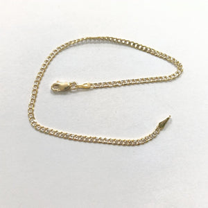 PULSERAS BARBADA DIAMANTADA ORO 14K 18 CM 2.4 GR (NUEVO)