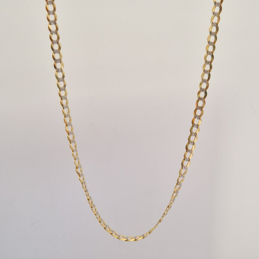 CADENAS BARBADA DIAMANTADA ORO 14K 60 CM 9.5 GR (NUEVO)