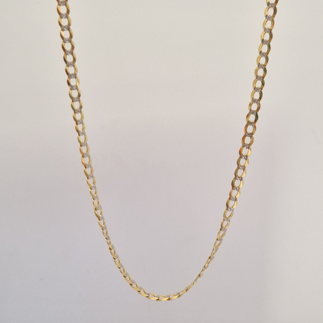 CADENAS BARBADA DIAMANTADA ORO 14K 60 CM 9.5 GR (NUEVO)