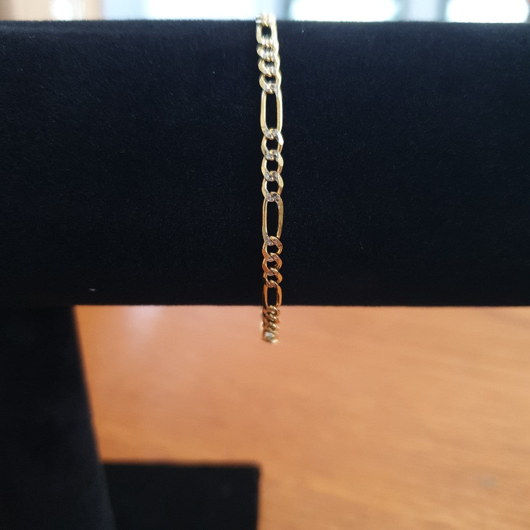 PULSERAS 3X1 DIAMANTADA ORO 14K 18 CM 3 GR (NUEVO)
