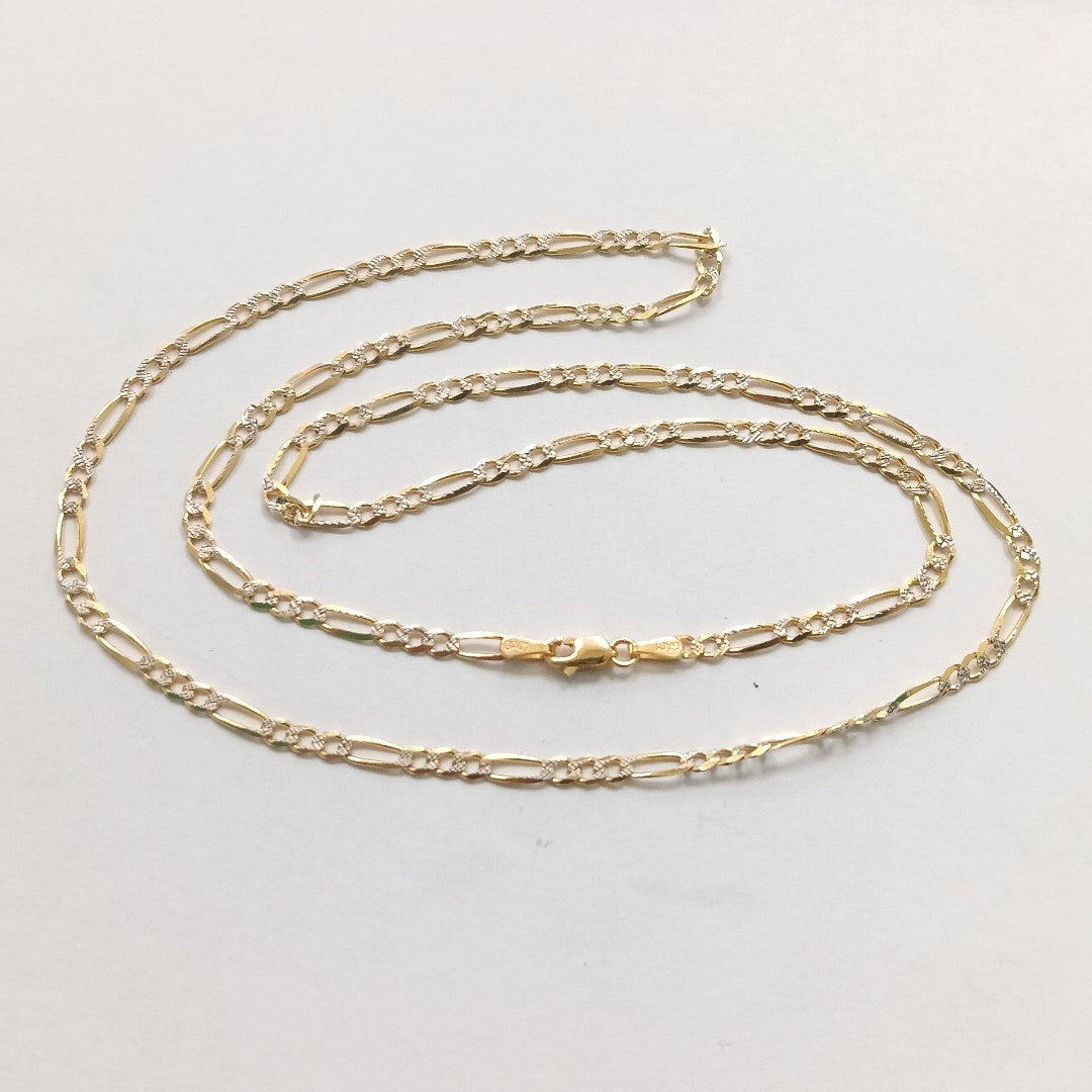CADENAS TEJIDO 3X1 DIAMANTADO ORO 10K 60 CM 6.8 GR (NUEVO)