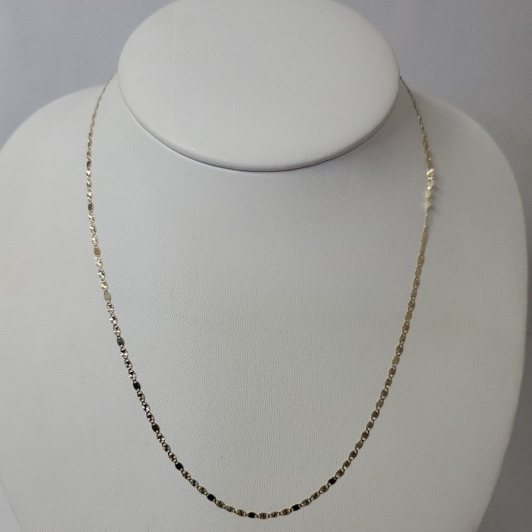 CADENAS TEJIDO GUCHI ORO 10K 40 A 45 CM 1.4 GR (NUEVO)