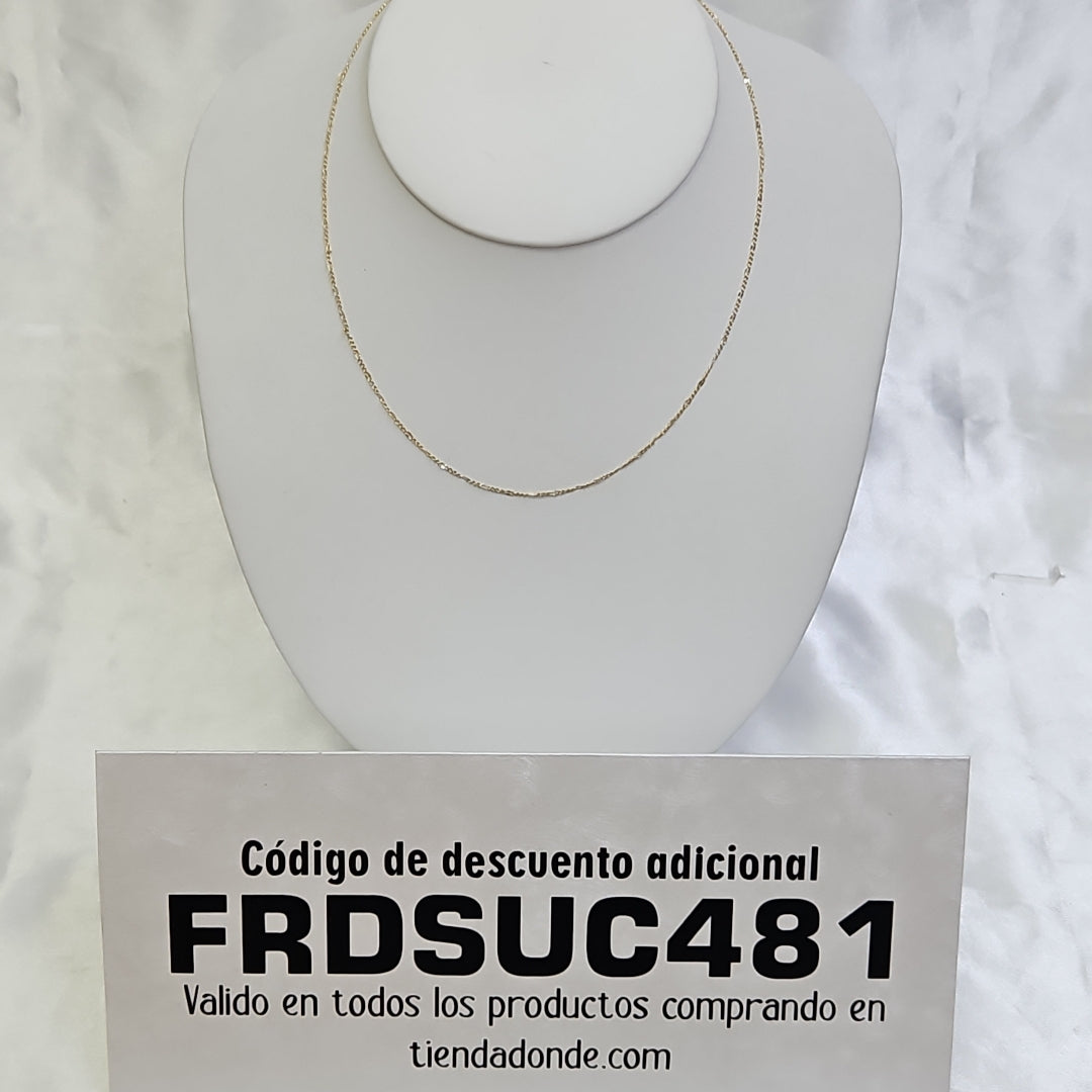 CADENAS TEJIDO FIGARO ORO 10K 40 A 45 CM 1.1 GR (NUEVO)