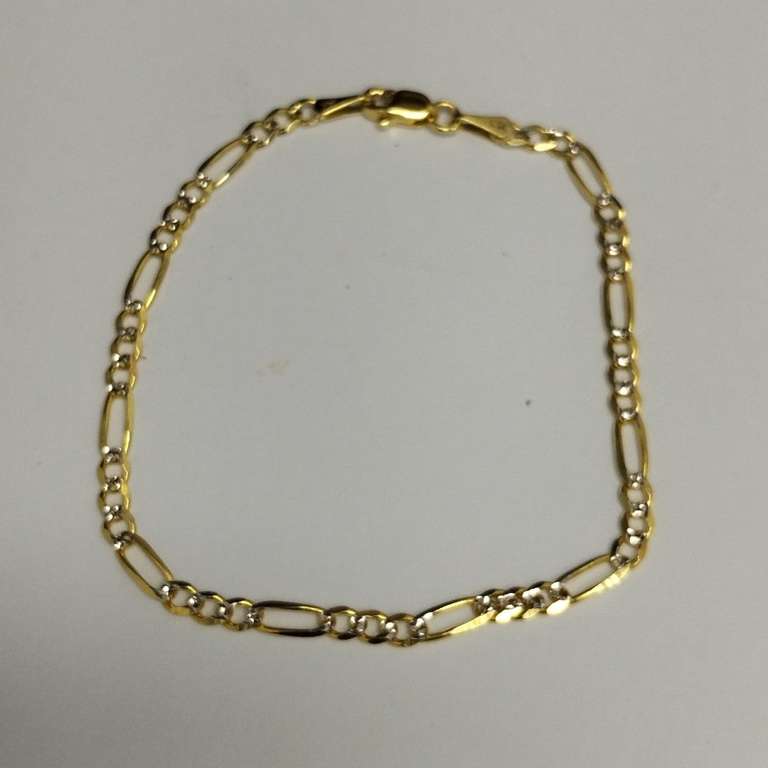 PULSERAS 3X1 DIAMANTADA ORO 14K 18 CM 2.9 GR (NUEVO)