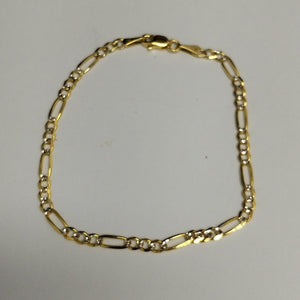 PULSERAS 3X1 DIAMANTADA ORO 14K 18 CM 2.9 GR (NUEVO)