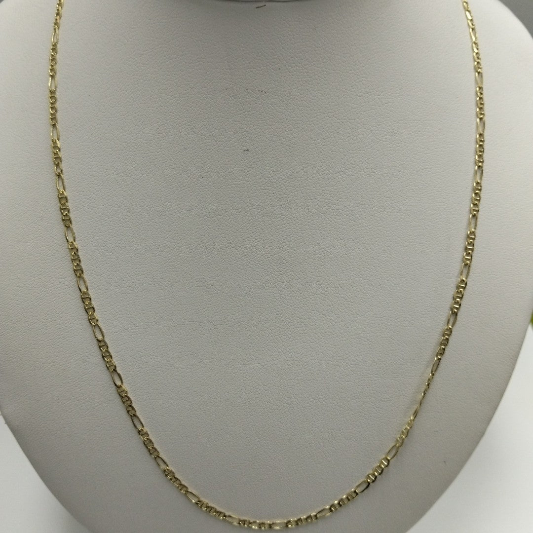 CADENAS TEJIDO FIGARO GUCHI ORO 10K 55 CM 4.8 GR (NUEVO)
