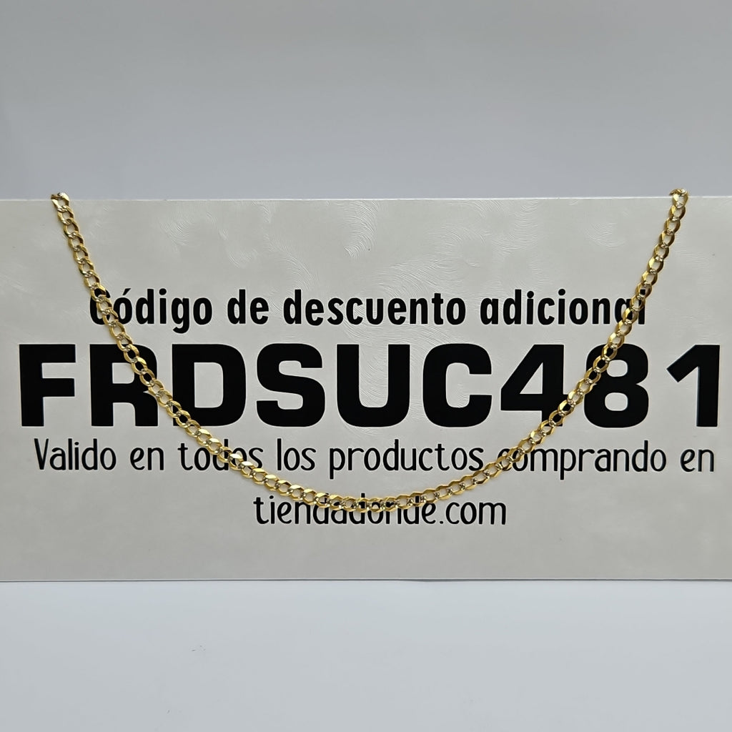 CADENAS BARBADA DIAMANTADA ORO 14K 55 CM 8.6 GR (NUEVO)