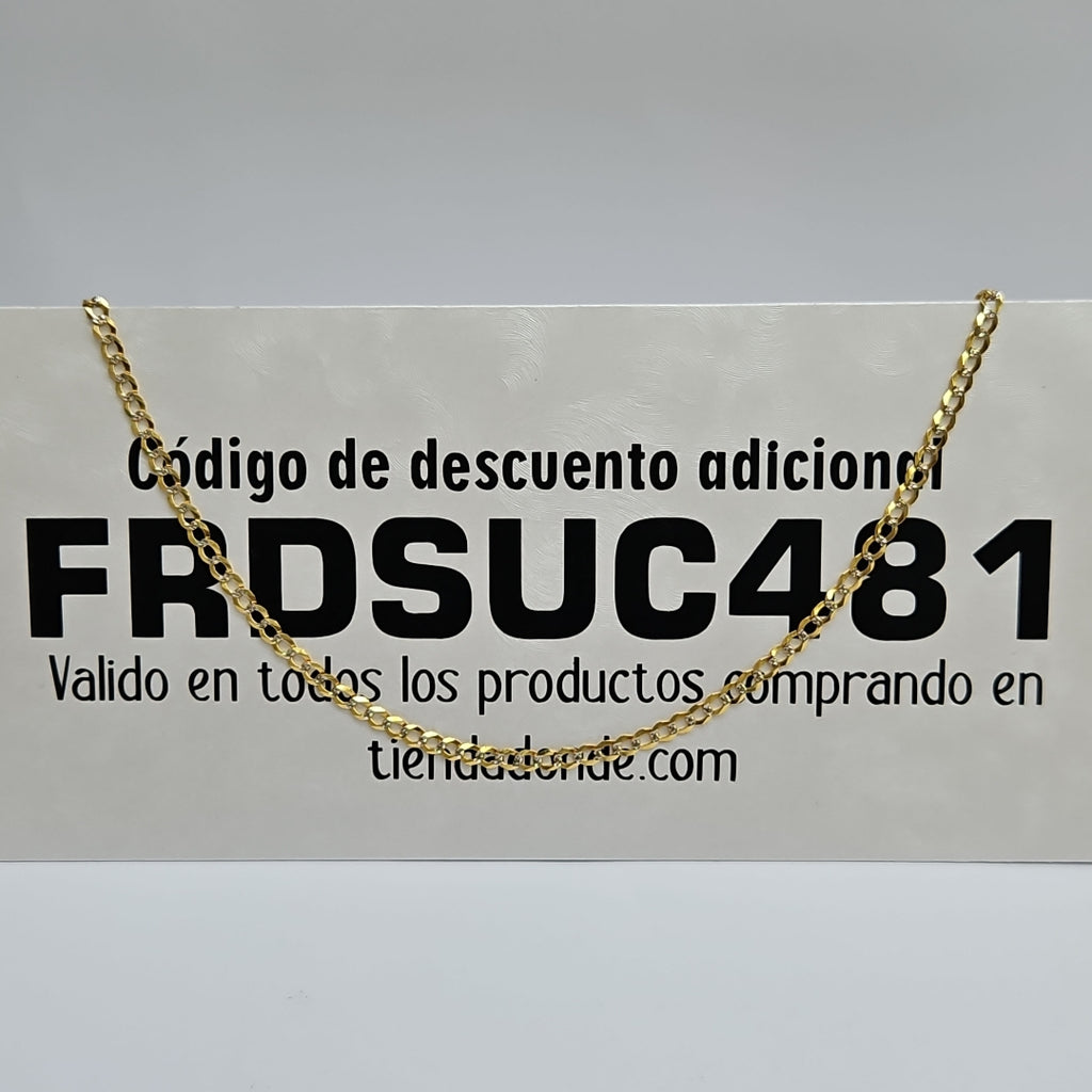 CADENAS BARBADA DIAMANTADA ORO 14K 55 CM 8.8 GR (NUEVO)