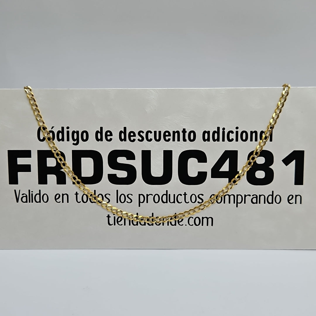 CADENAS BARBADA DIAMANTADA ORO 14K 55 CM 8.8 GR (NUEVO)