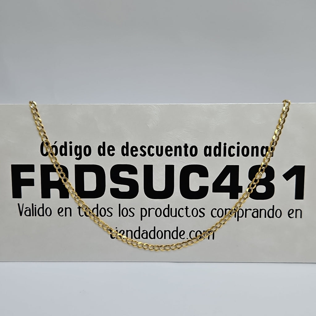 CADENAS BARBADA DIAMANTADA ORO 14K 55 CM 8.8 GR (NUEVO)