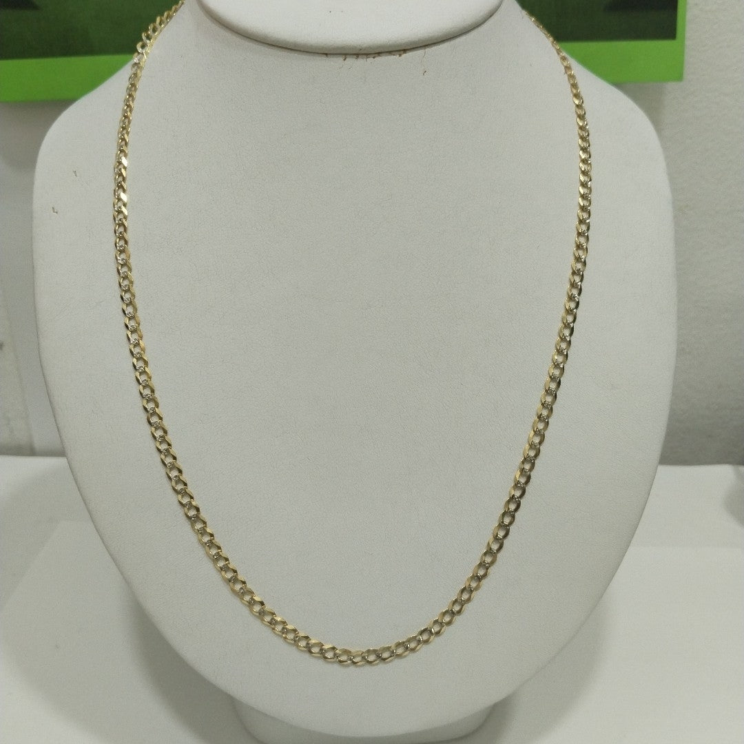CADENAS BARBADA DIAMANTADA ORO 14K 55 CM 8.9 GR (NUEVO)
