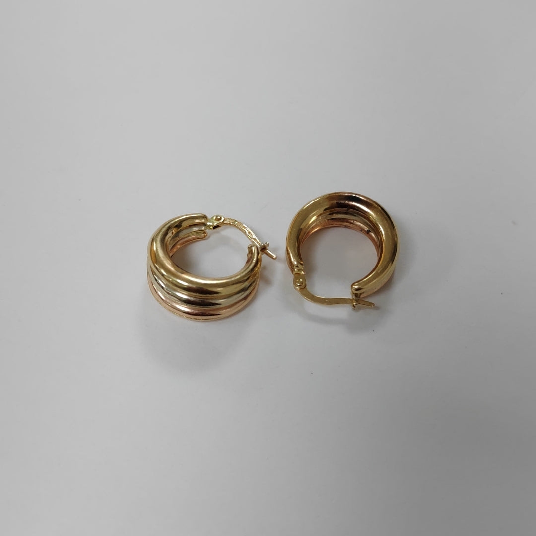 ARRACADAS PAR ORO COMBINADO 14 K 3,60 GRMS (SEMINUEVO)