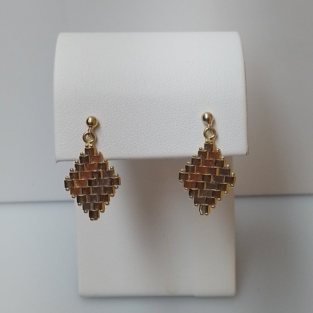 BROQUELES PAR ORO, ORO COMBINADO 14 K 3.8 GRMS (SEMINUEVO)