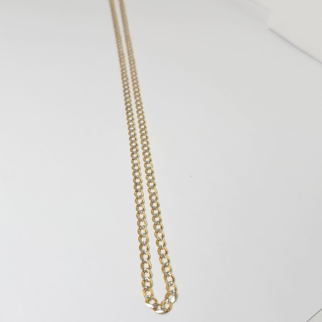 CADENAS BARBADA DIAMANTADA ORO 14K 55 CM 8.9 GR (NUEVO)