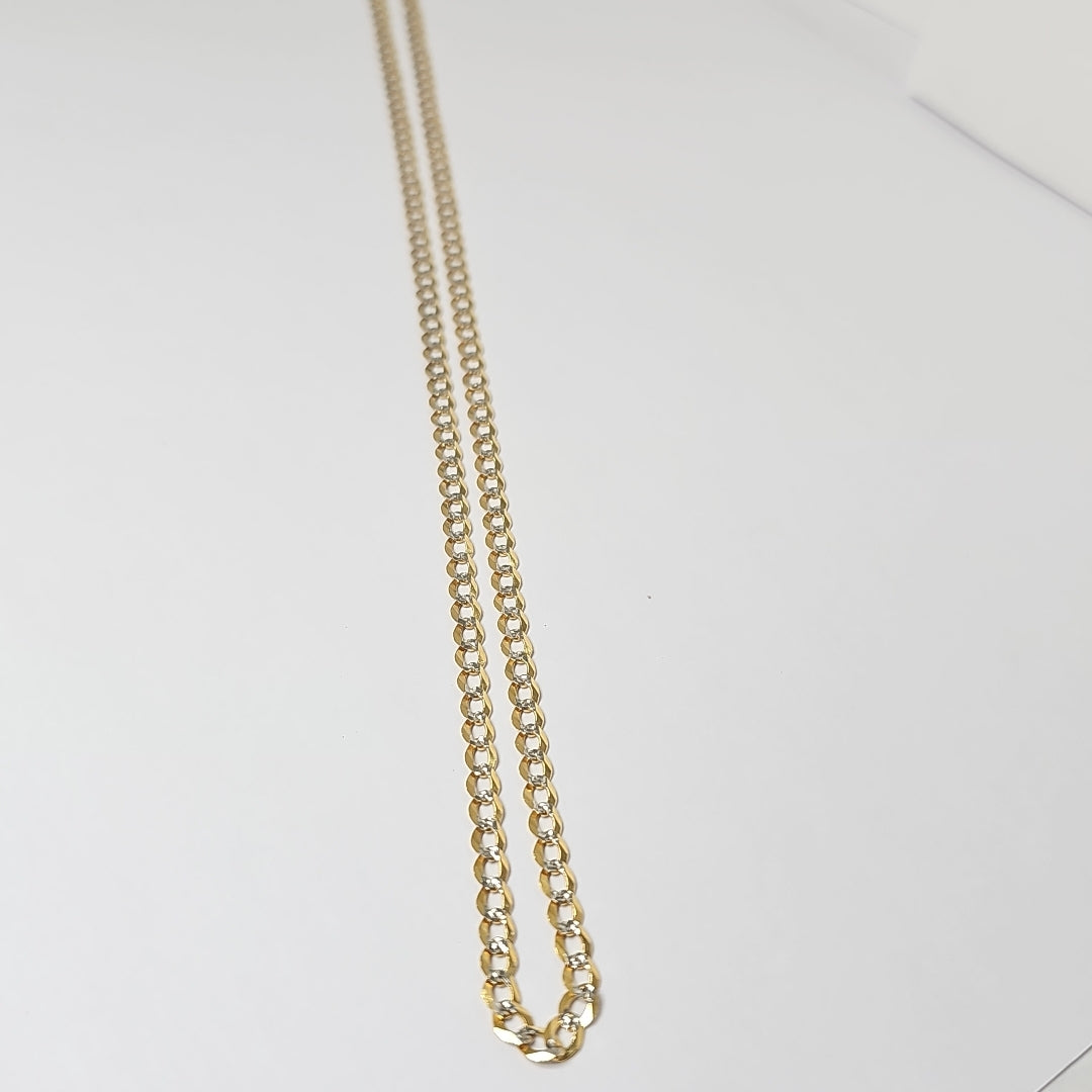 CADENAS BARBADA DIAMANTADA ORO 14K 55 CM 8.9 GR (NUEVO)