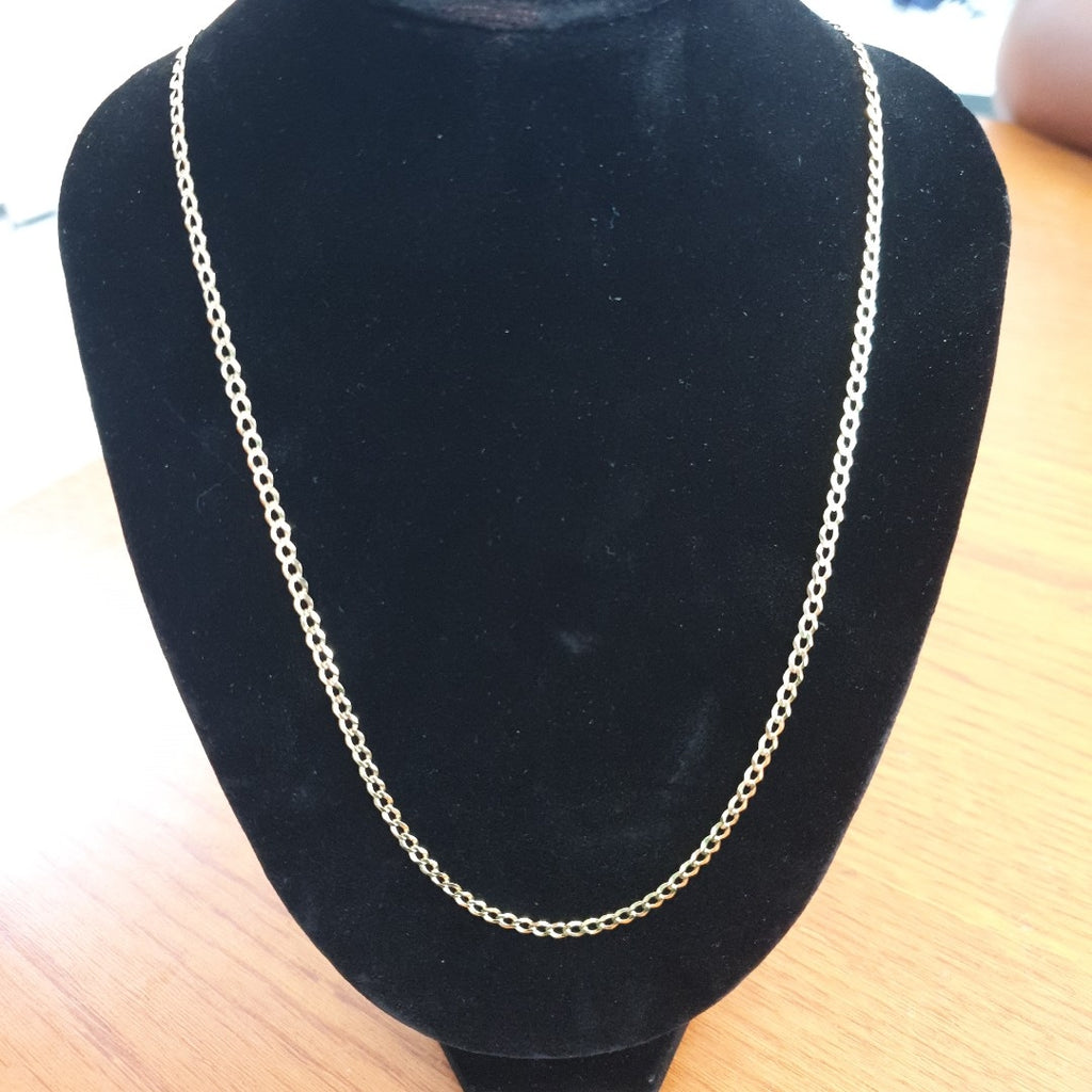 CADENAS TEJIDO BARBADA ORO 14K 60 CM 5.4 GR (NUEVO)