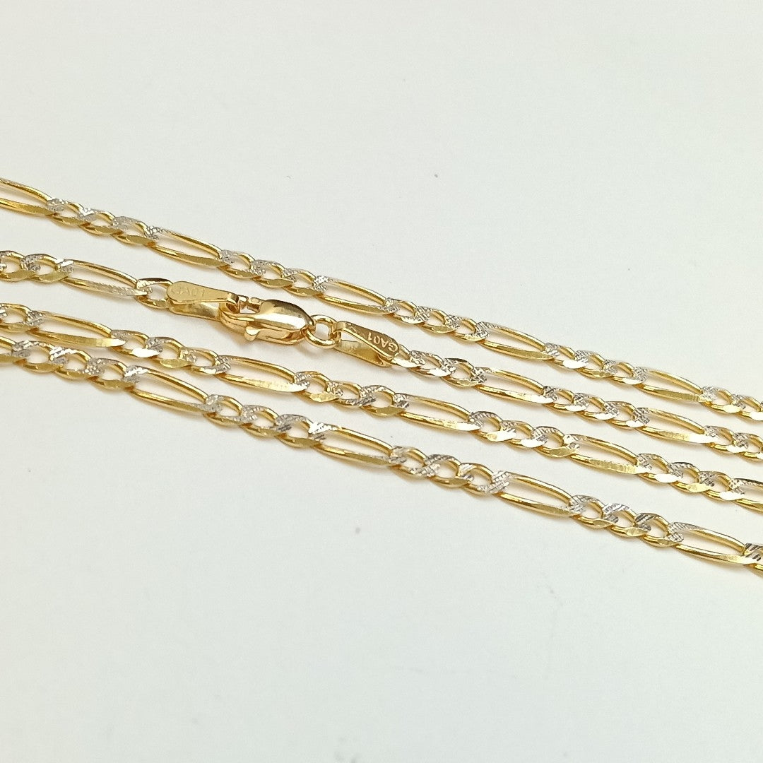 CADENAS TEJIDO 3X1 DIAMANTADO ORO 10K 60 CM 6.9 GR (NUEVO)