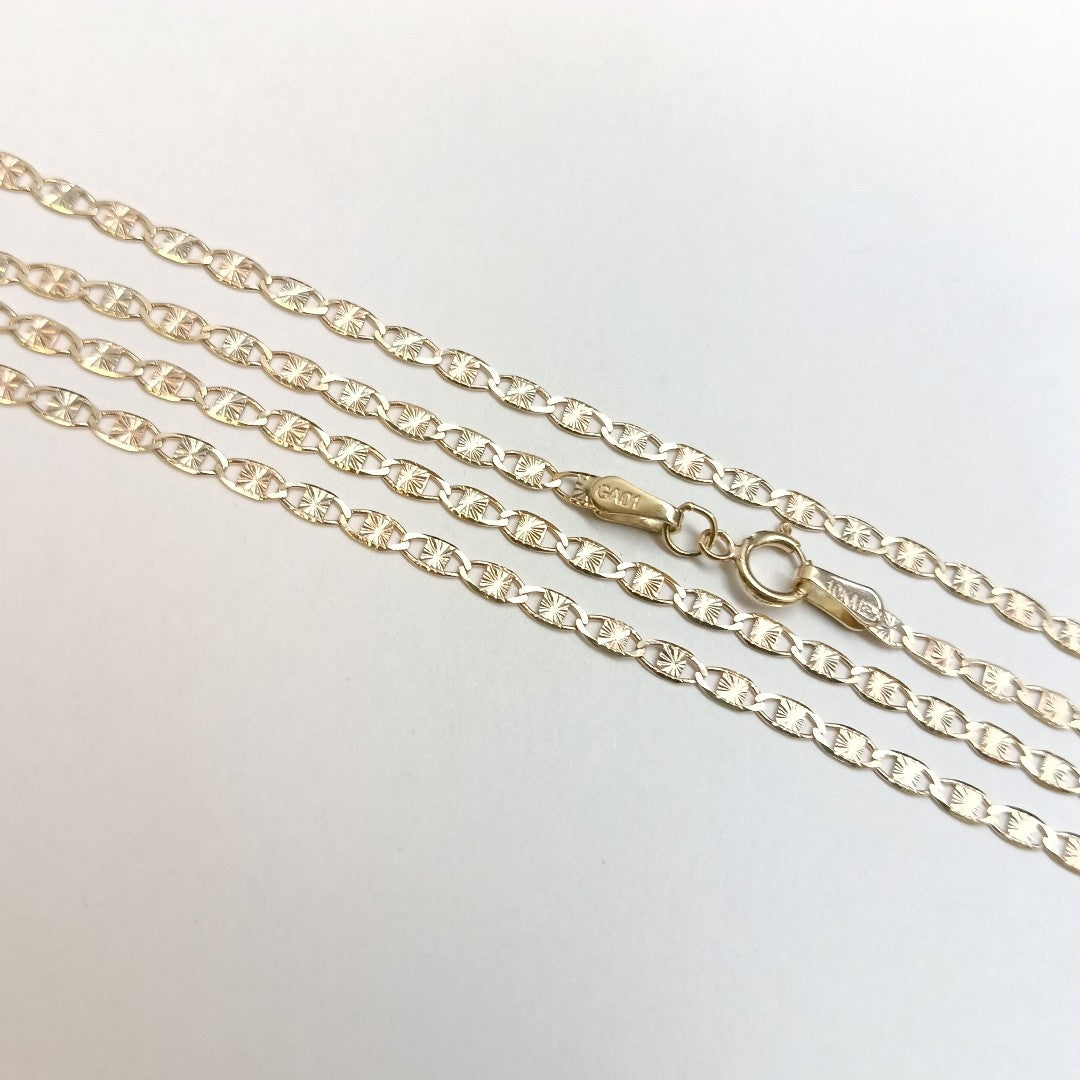CADENAS TEJIDO GUCHI ORO 10K 55 CM 3 GR (NUEVO)