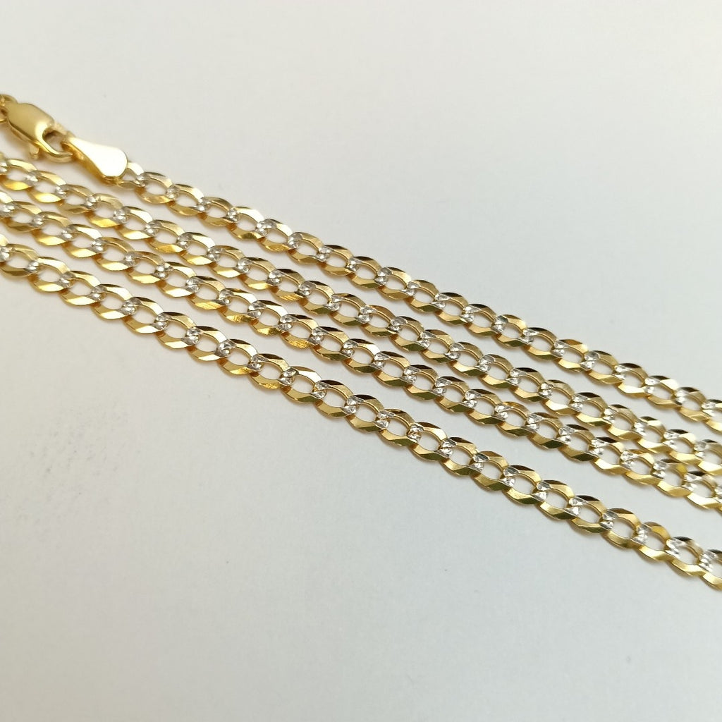 CADENAS BARBADA DIAMANTADA ORO 14K 60 CM 9.5 GR (NUEVO)