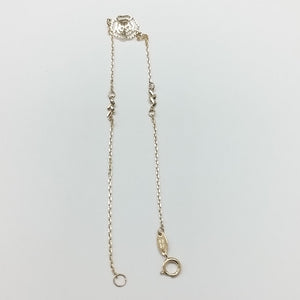 PULSERAS TEJIDO ESPECIAL C/DIJE ORO 10K 18 CM 0.8 GR (NUEVO)