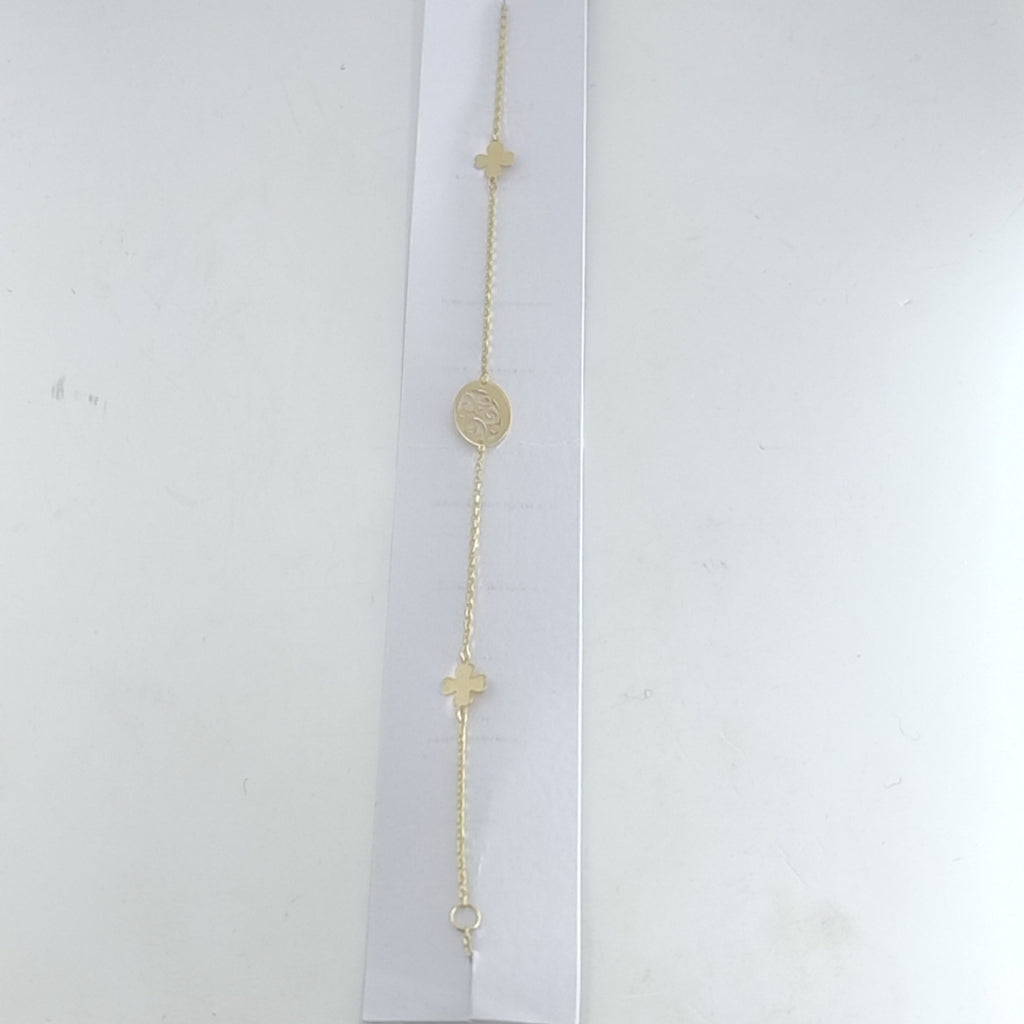 PULSERAS TEJIDO ESPECIAL C/DIJE ORO 10K 18 CM 0.8 GR (NUEVO)