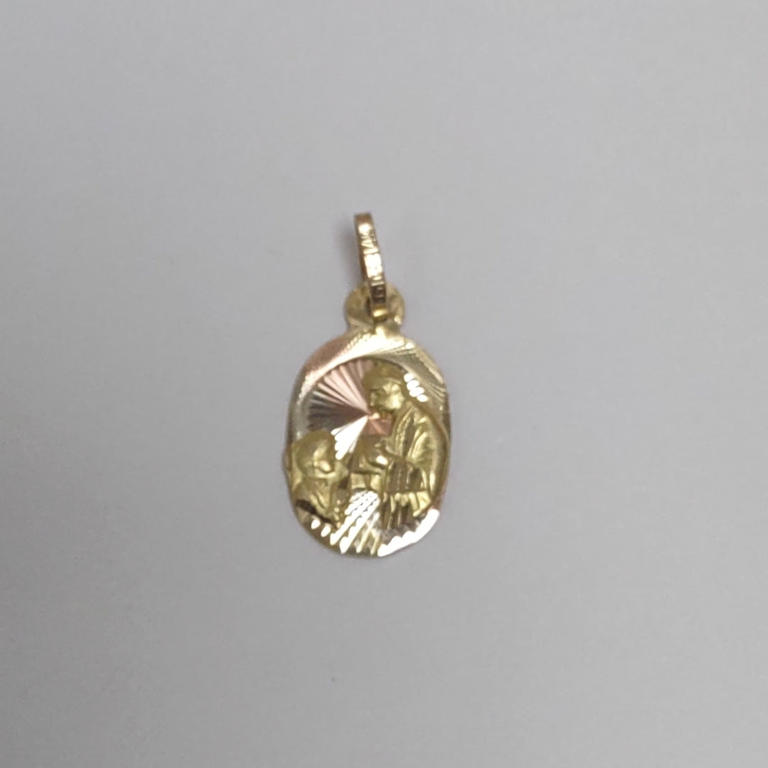 DIJE, MEDALLA RELIGIOSA ORO 14 K 0.8 GRMS (SEMINUEVO)