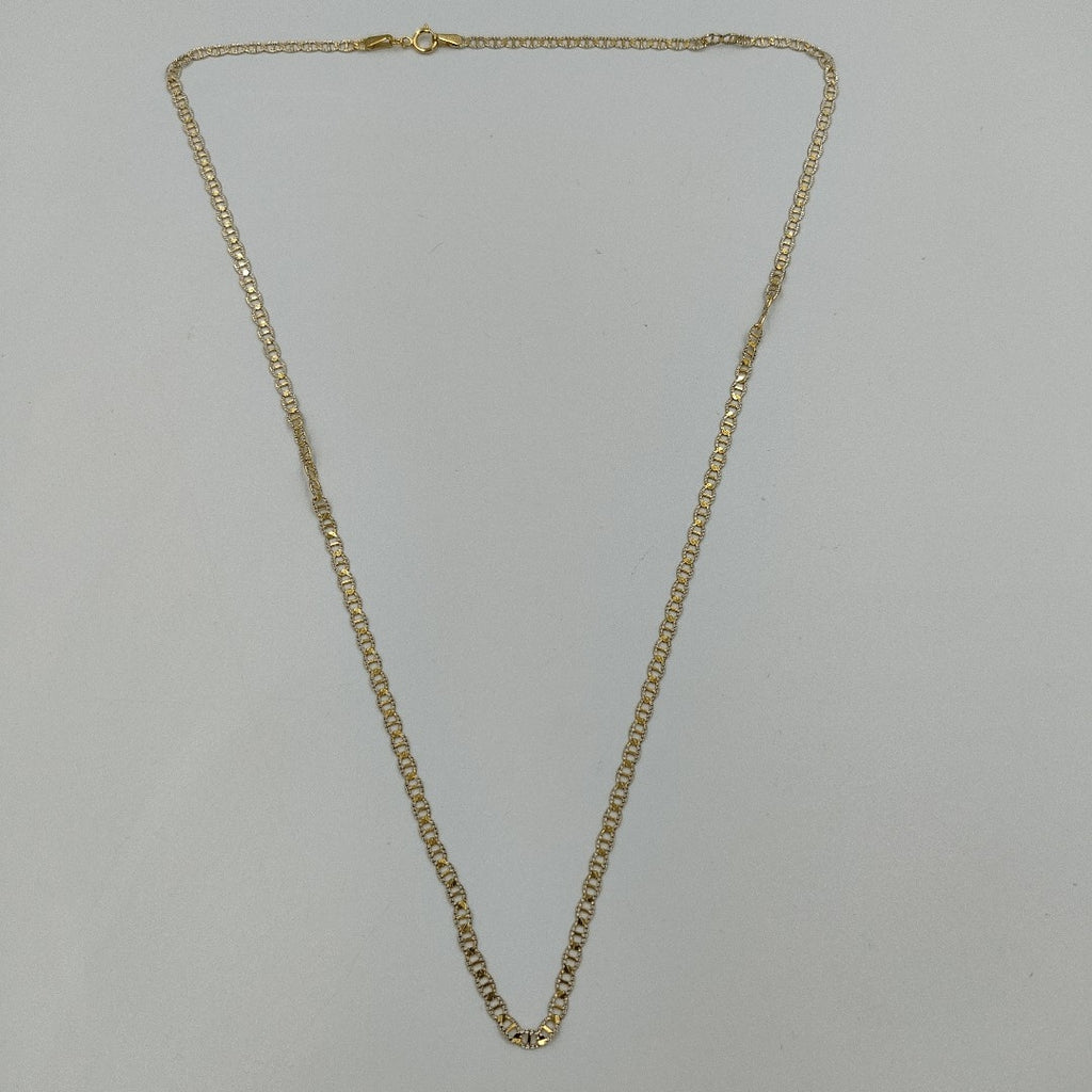 CADENAS TEJIDO GUCHI DIAMANTADO ORO 10K 55 CM 3.9 GR (NUEVO)