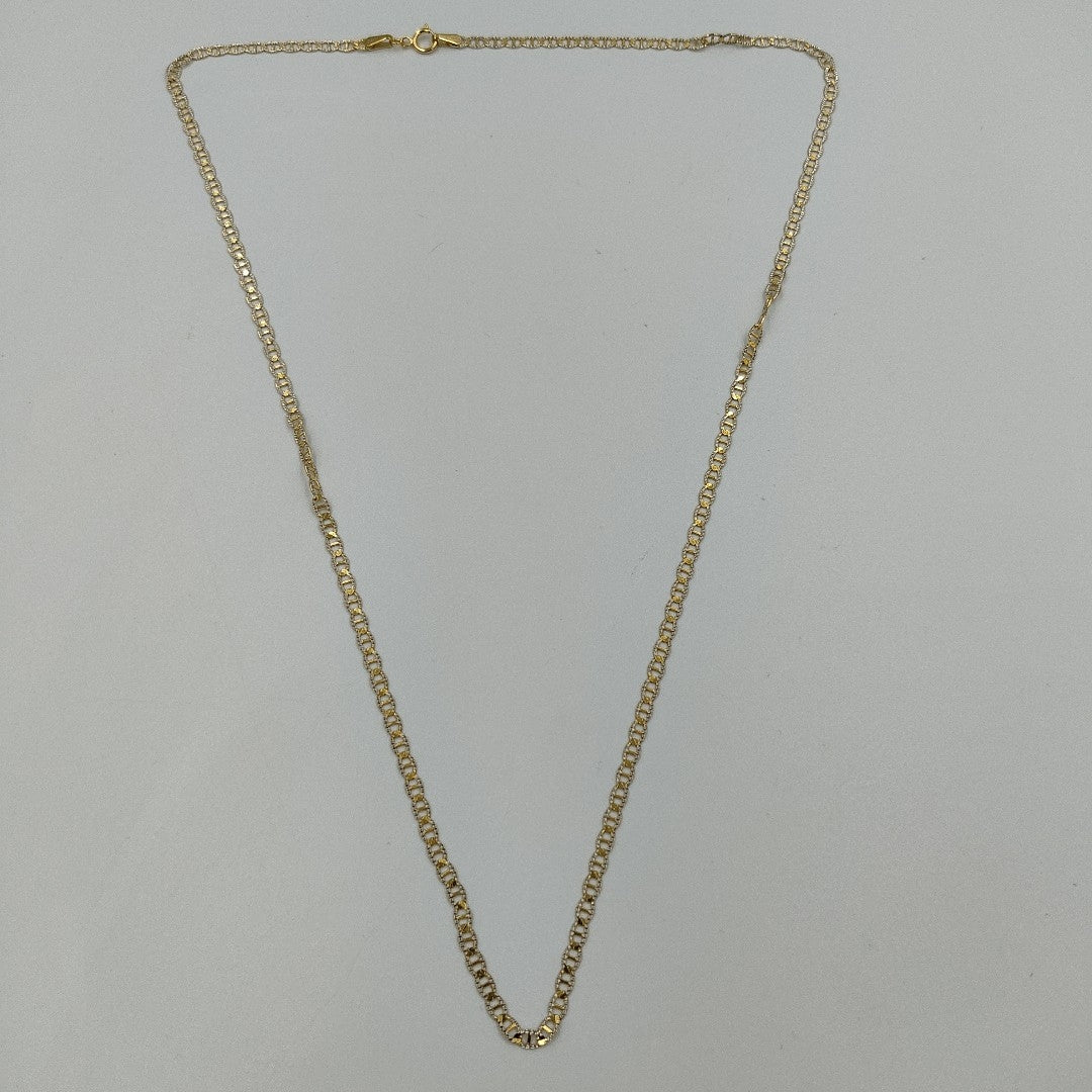 CADENAS TEJIDO GUCHI DIAMANTADO ORO 10K 55 CM 3.9 GR (NUEVO)