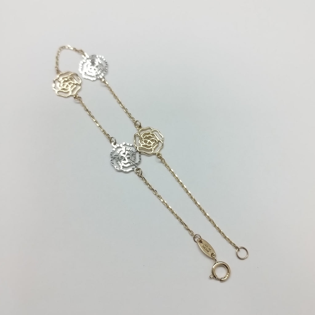 PULSERAS TEJIDO ESPECIAL C/DIJE ORO 10K 18 CM 1.3 GR (NUEVO)