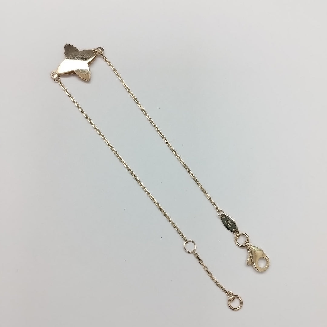 PULSERAS TEJIDO ESPECIAL C/DIJE ORO 10K 18 CM 1.3 GR (NUEVO)