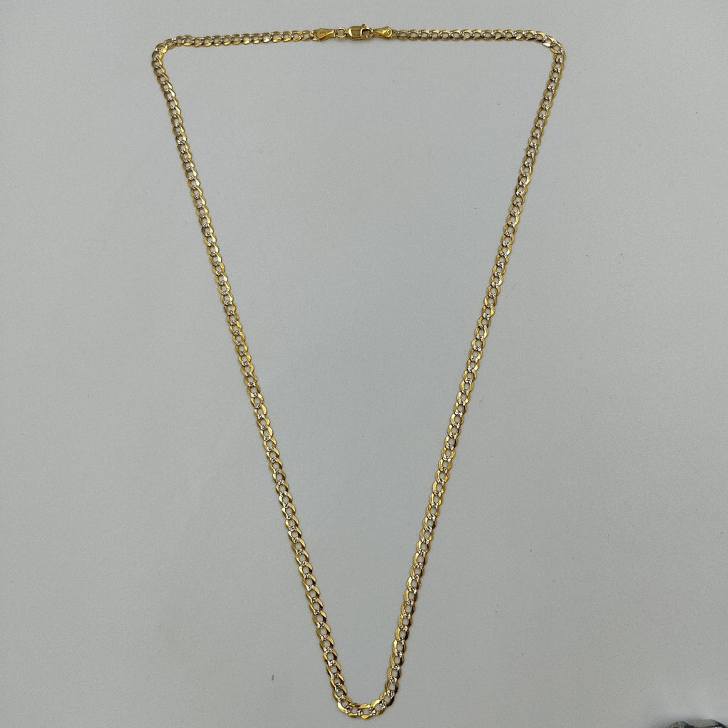 CADENAS BARBADA DIAMANTADA ORO 14K 60 CM 9.5 GR (NUEVO)