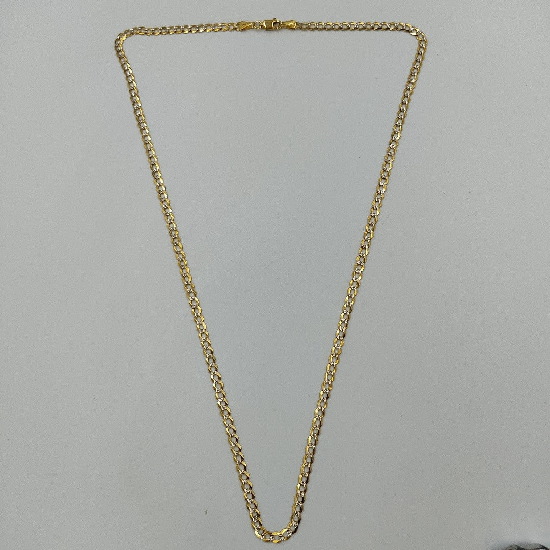 CADENAS BARBADA DIAMANTADA ORO 14K 60 CM 9.5 GR (NUEVO)