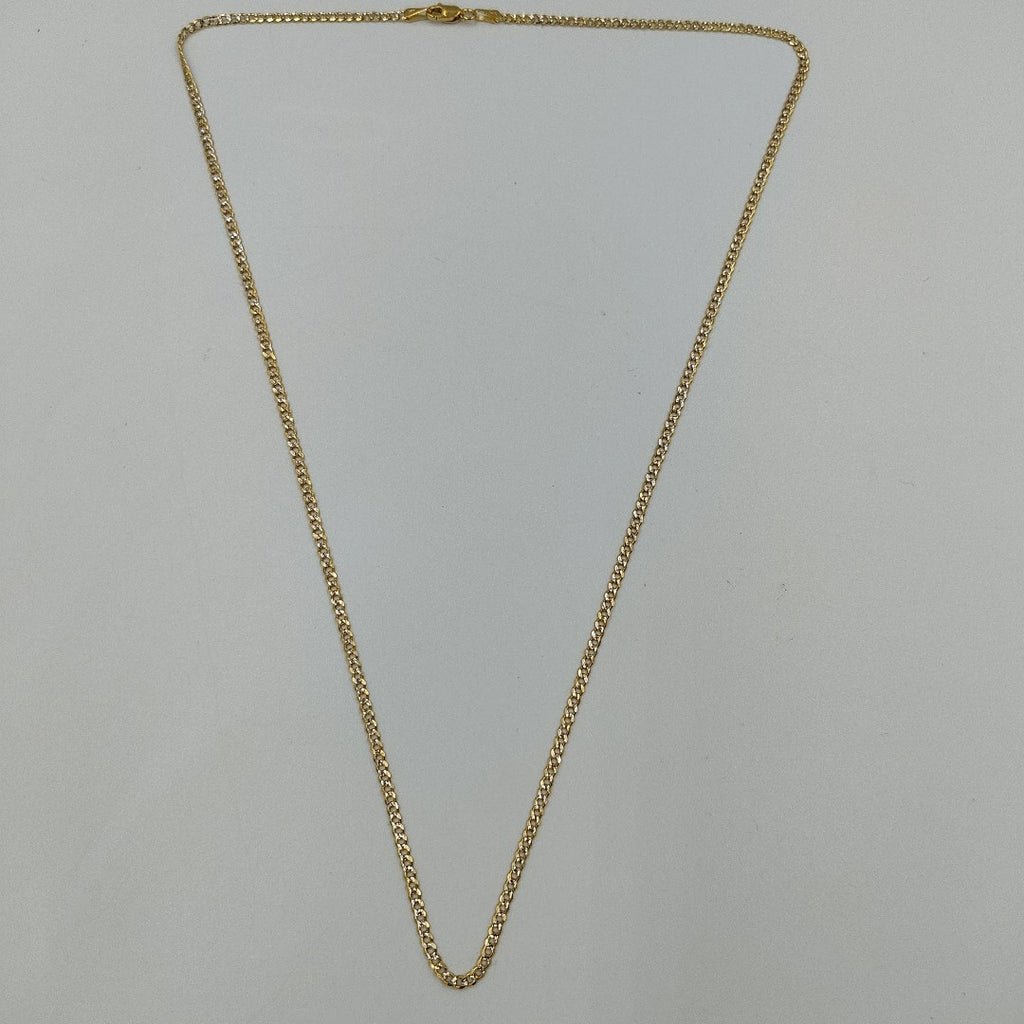 CADENAS BARBADA DIAMANTADA ORO 14K 55 CM 5.8 GR (NUEVO)
