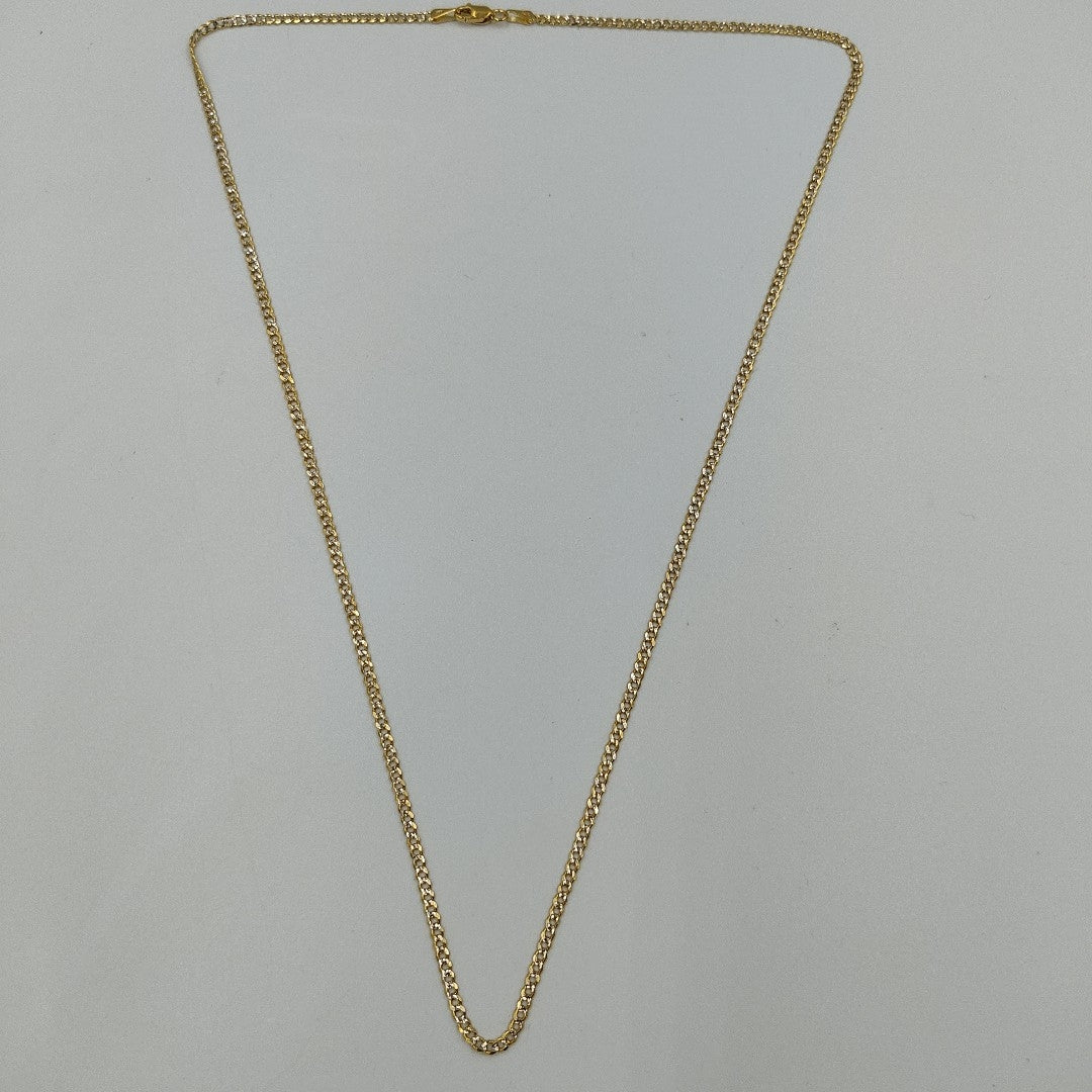 CADENAS BARBADA DIAMANTADA ORO 14K 55 CM 5.8 GR (NUEVO)