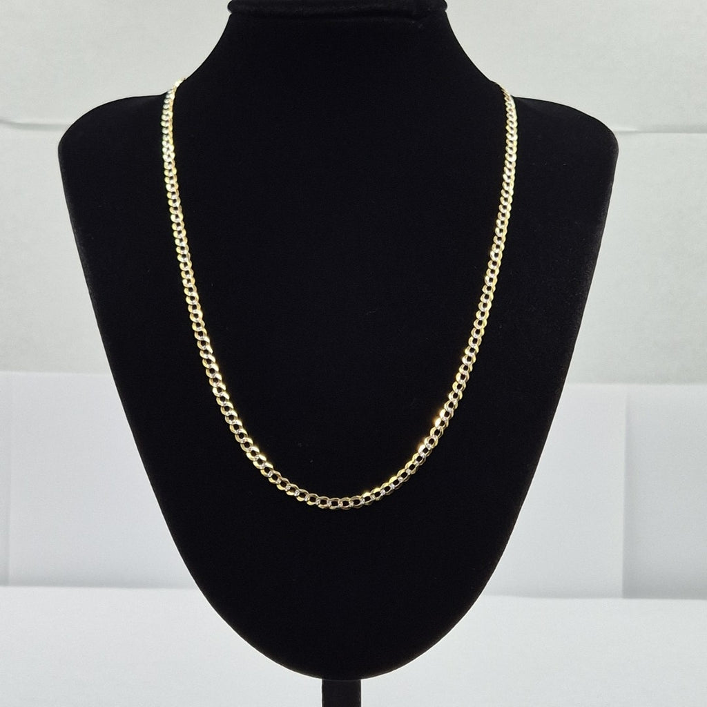 CADENAS BARBADA DIAMANTADA ORO 14K 60 CM 9.4 GR (NUEVO)