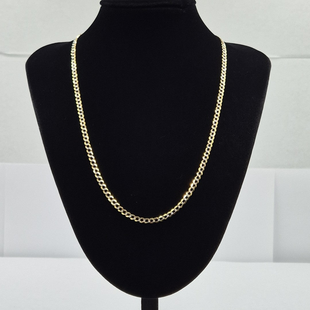 CADENAS BARBADA DIAMANTADA ORO 14K 60 CM 9.4 GR (NUEVO)