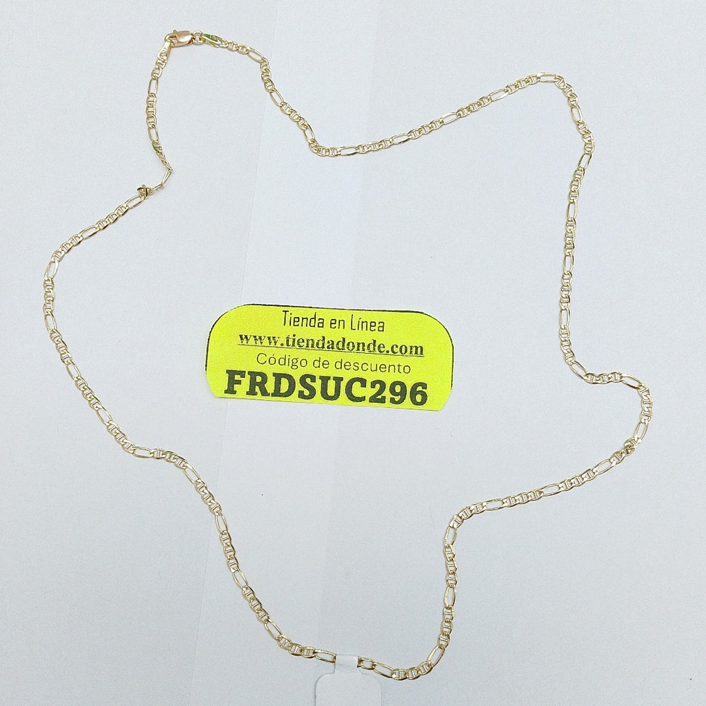 CADENAS TEJIDO FIGARO GUCHI ORO 10K 55 CM 4.9 GR (NUEVO)