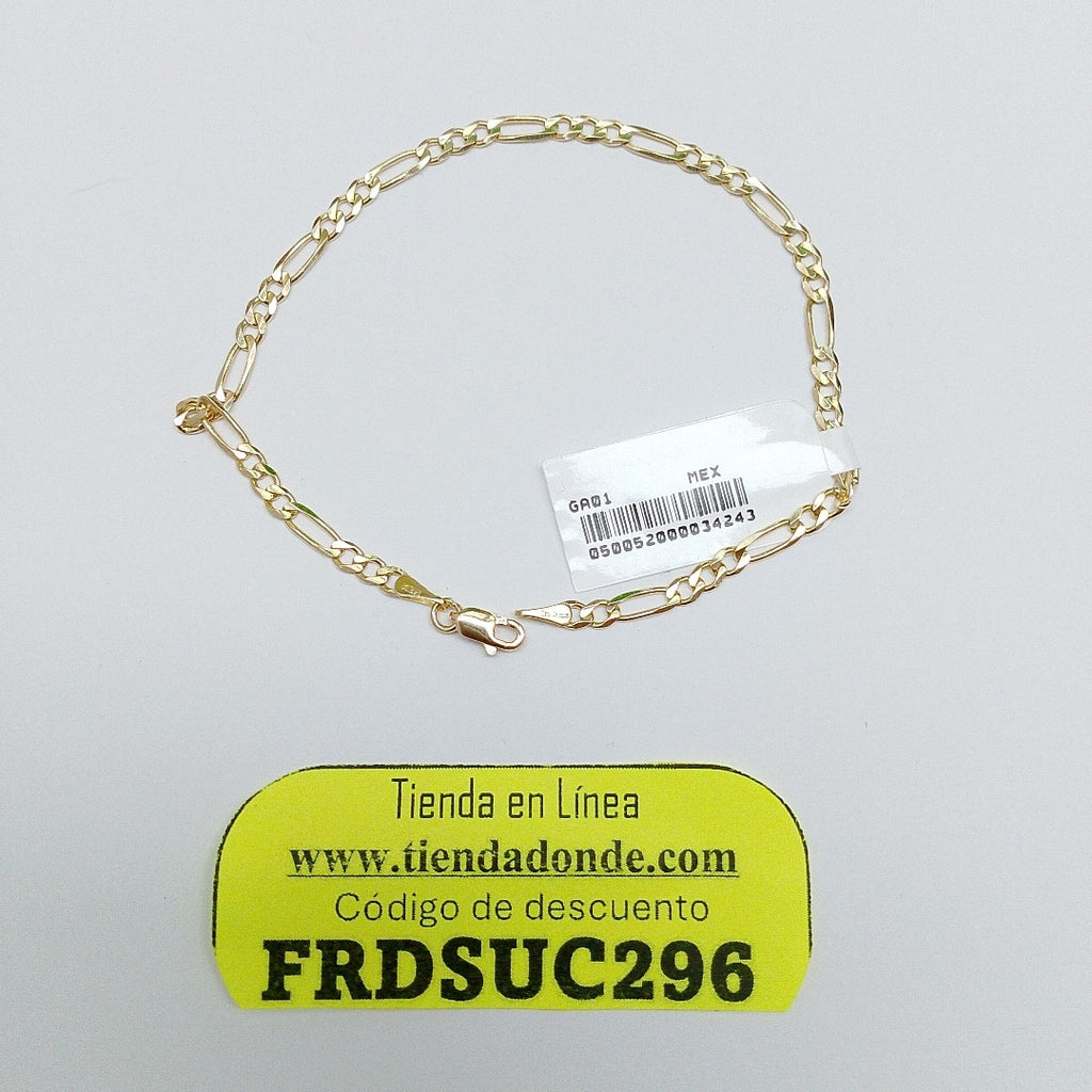 PULSERAS 3X1 ORO 14K 21 CM 3.3 GR (NUEVO)