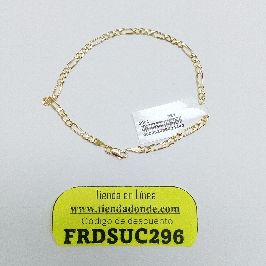 PULSERAS 3X1 ORO 14K 21 CM 3.3 GR (NUEVO)