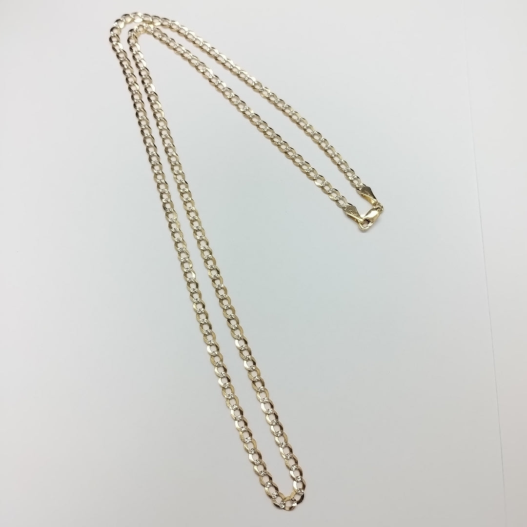 CADENAS BARBADA DIAMANTADA ORO 14K 60 CM 9.5 GR (NUEVO)